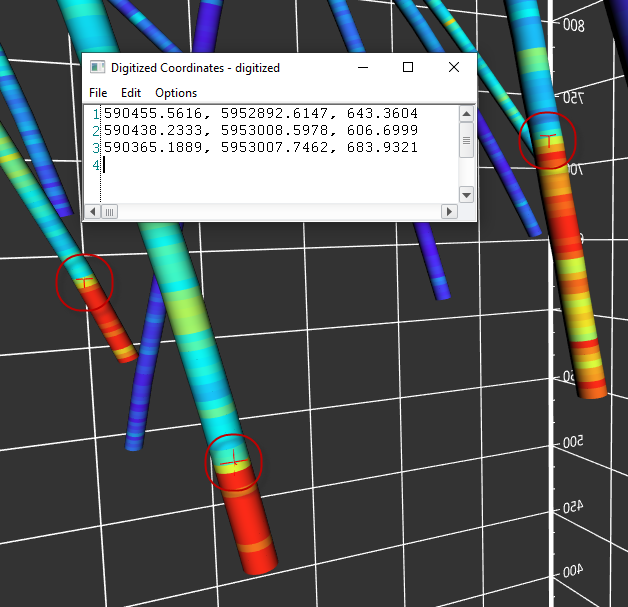 Digitize drillhole paths in Surfer's 3D View