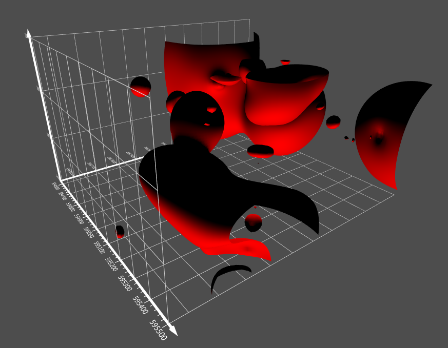 Isosurface displayed in Surfer's 3D view