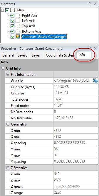 Access grid information from the Property Manager in Surfer