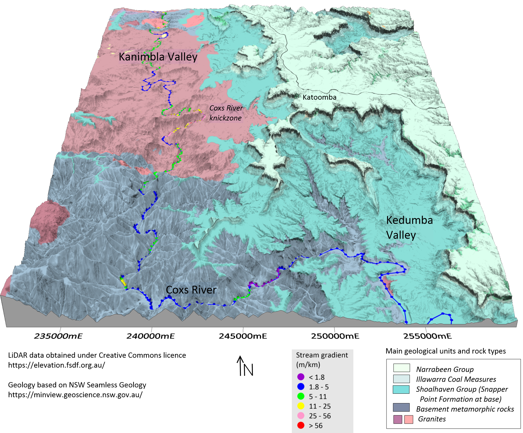 Geologic map of the Katoomba Valleys created with Surfer
