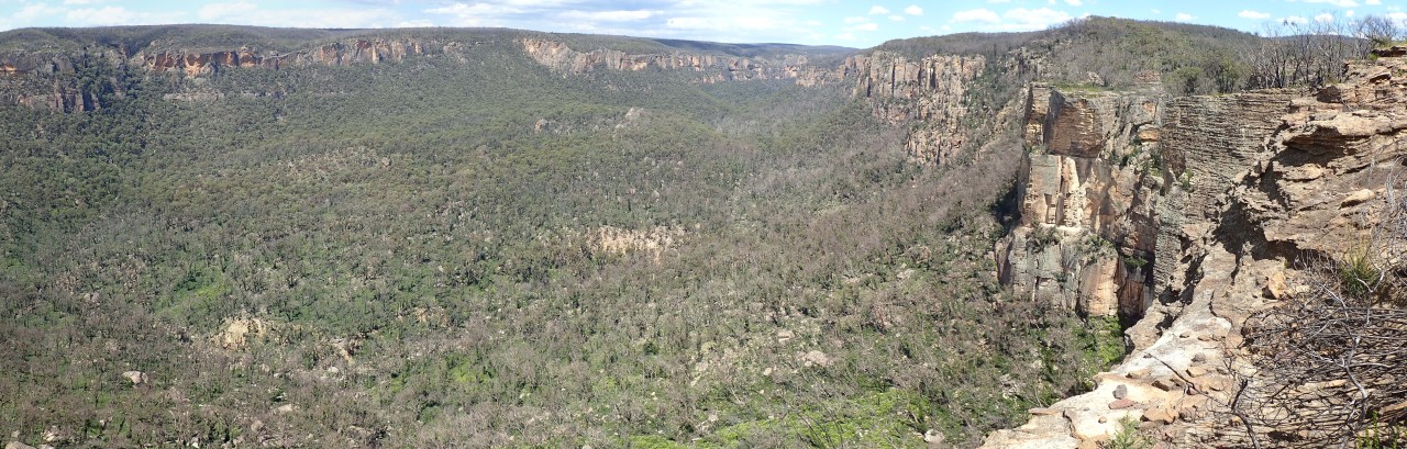 Photograph of a relict landslide in the Blue Mountains
