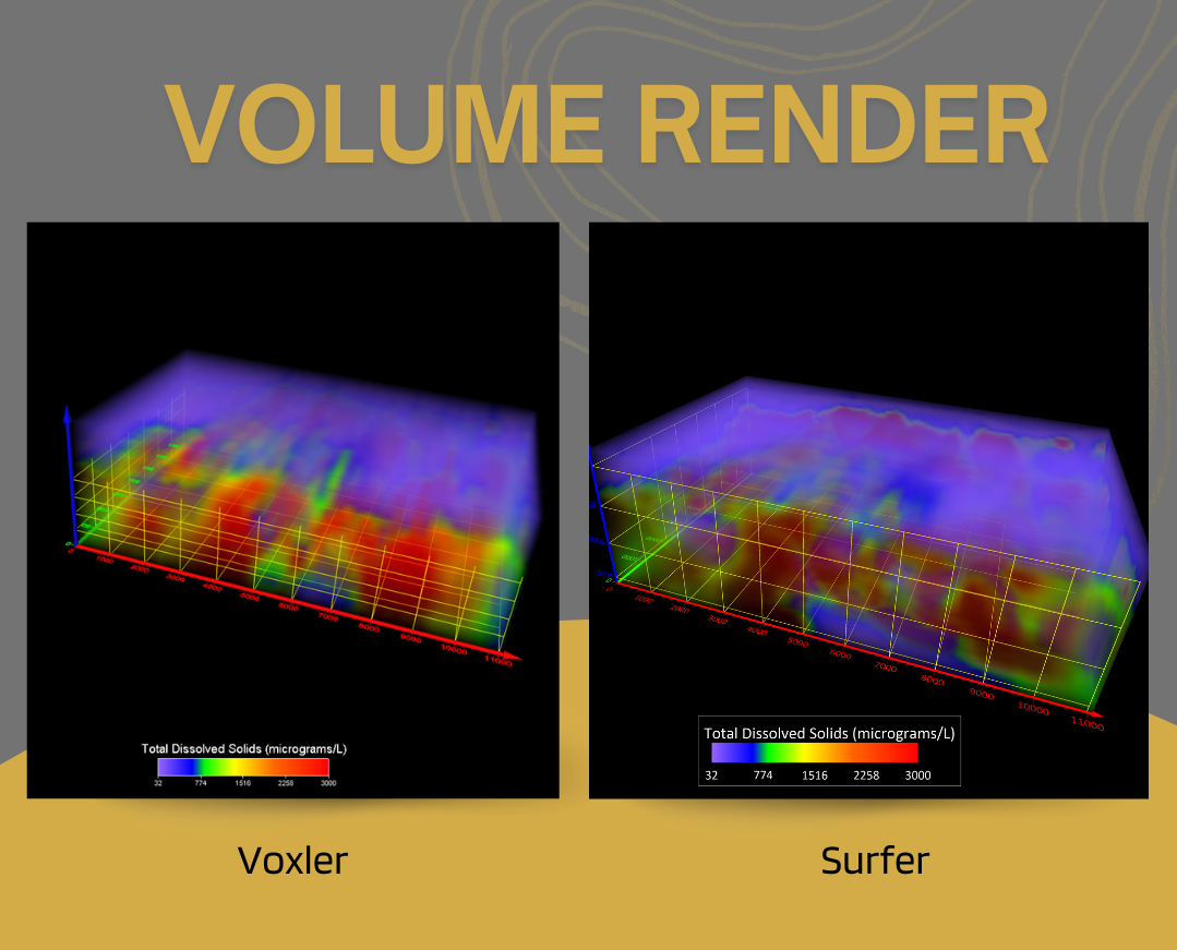 Volume Render Comparison in Surfer and Voxler