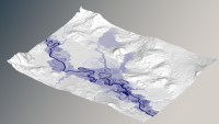 3D model of the Baker River created from LiDAR data with Surfer