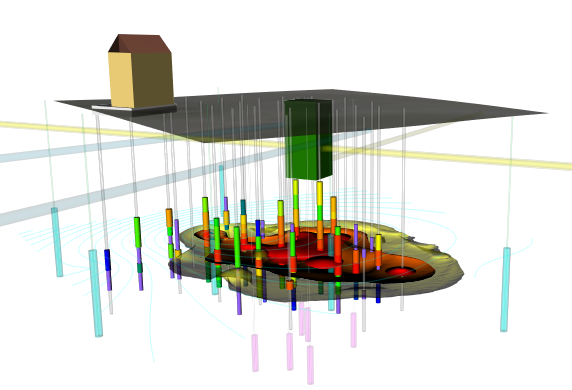 Steve Boynton created a 3D visualization of a LNAPL fuel plum. 