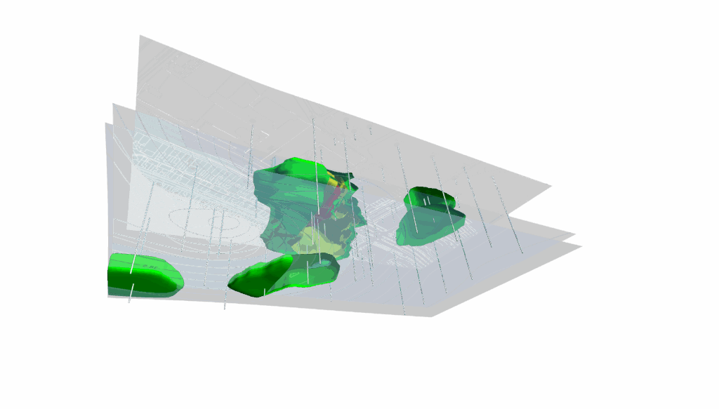 This is a 3D data visualization that you can add grid filters to in Surfer.