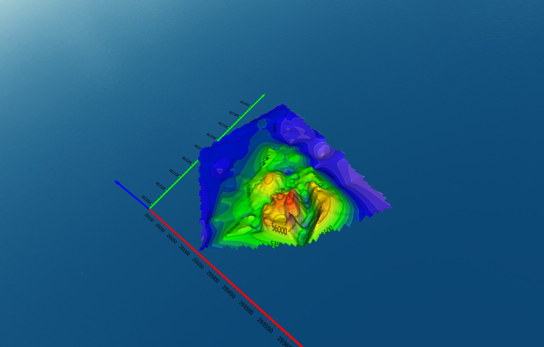 The is a 3D model that the students in USF's geophysics course made. 