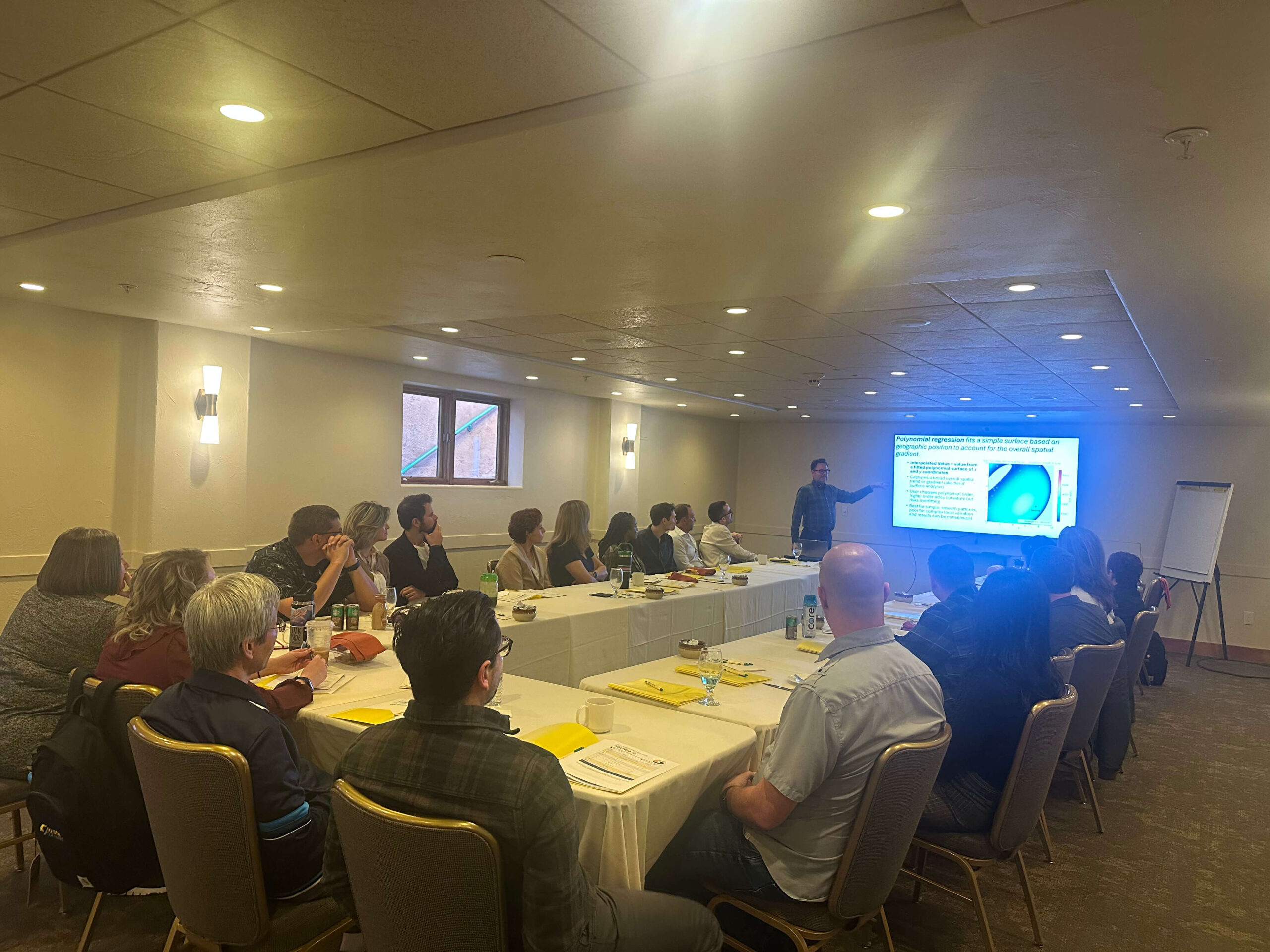 This image the learning session on grid validation and statistics.