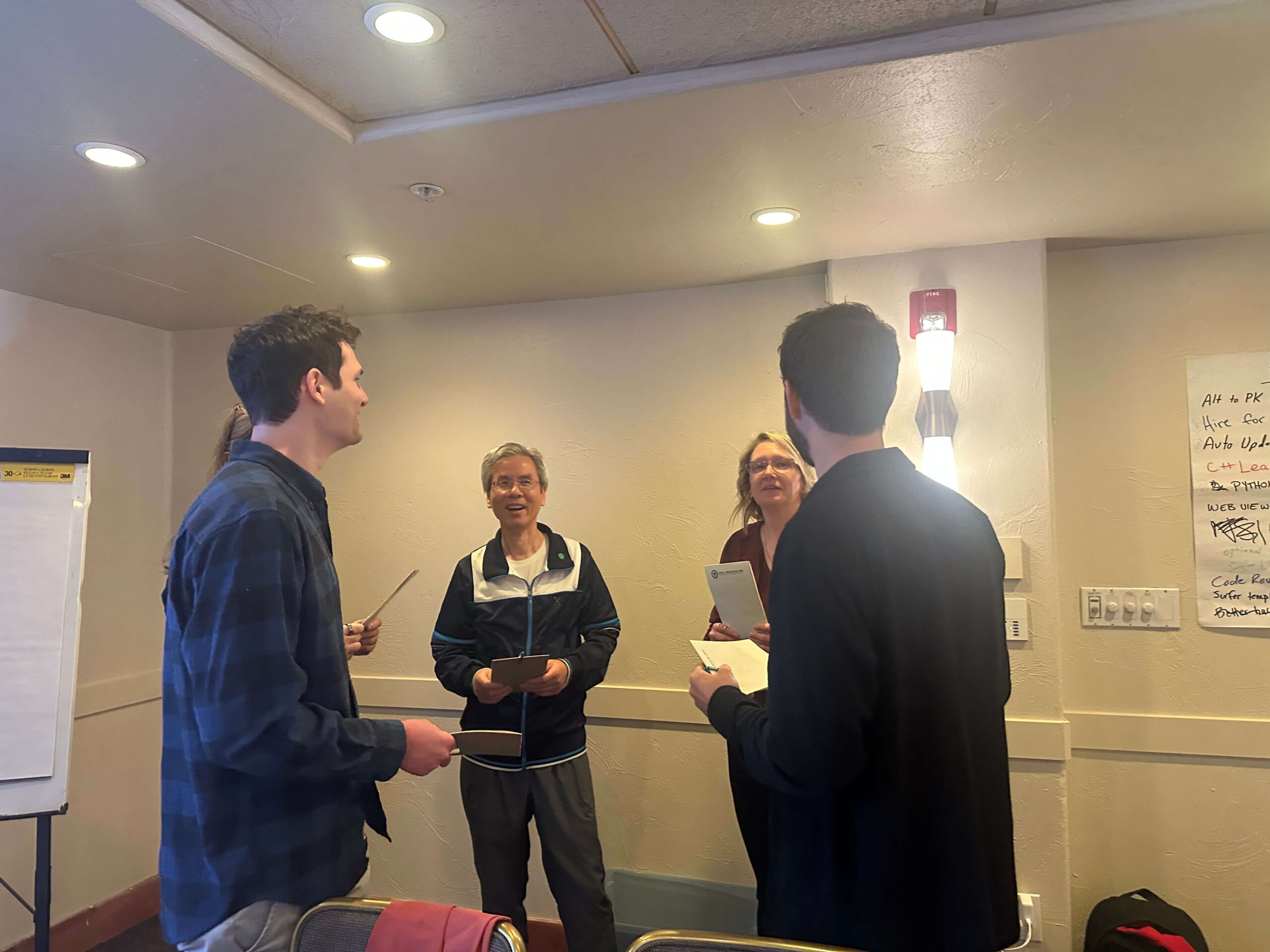 This image shows one of the groups at the All Hands Meeting participating in the DISC personality activity.