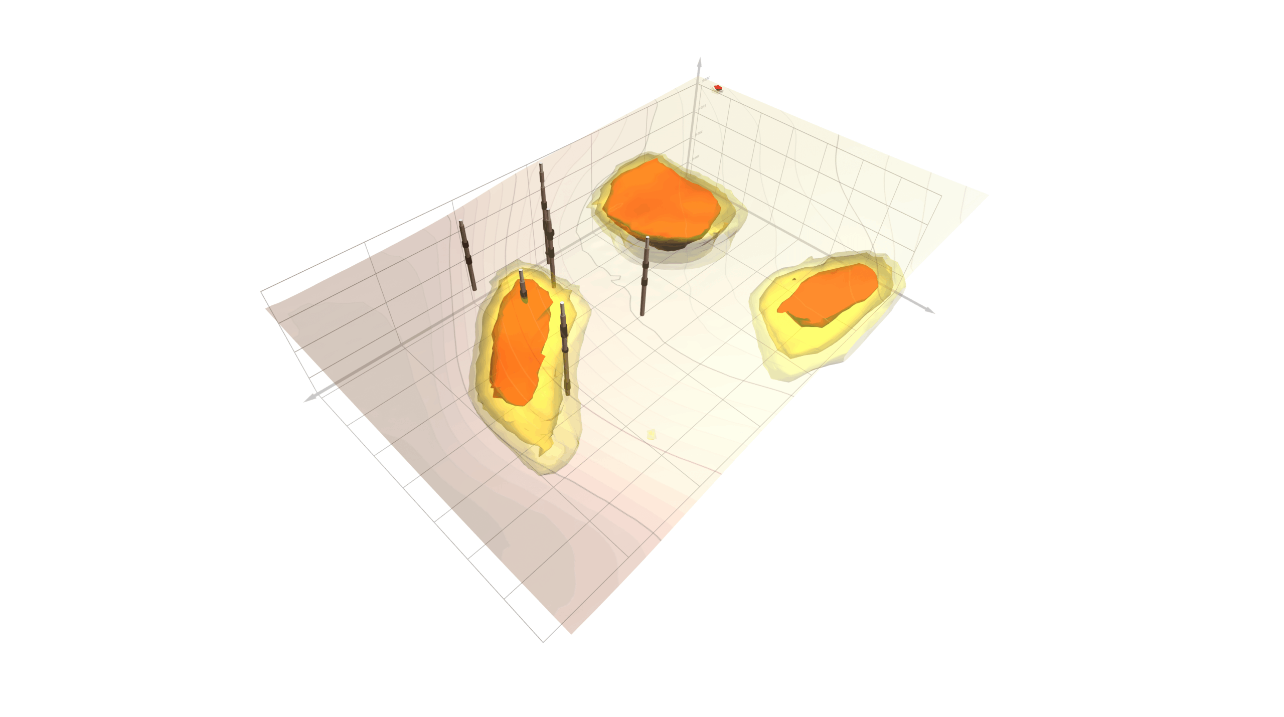 This 3D models reveals the geophysical survey results from the project site Andy examined.