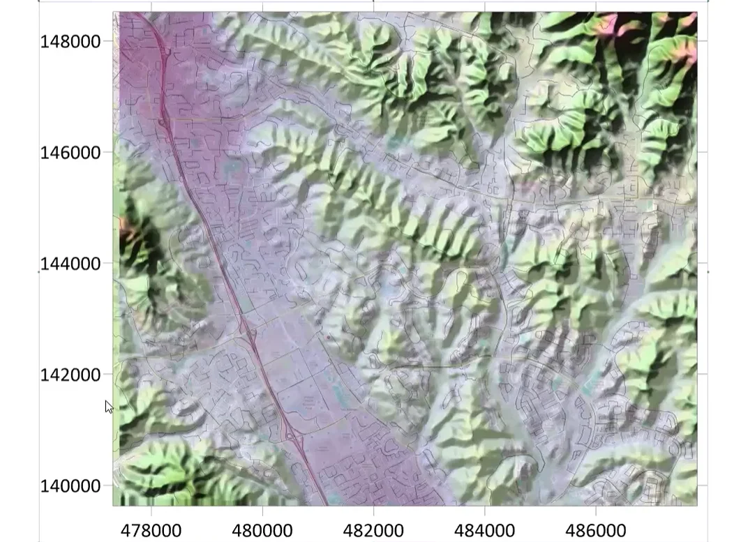 This map combines data from different coordinate systems.