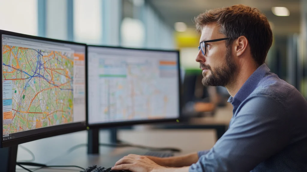 A professional is mapping data quickly while trying to maintain quality work.
